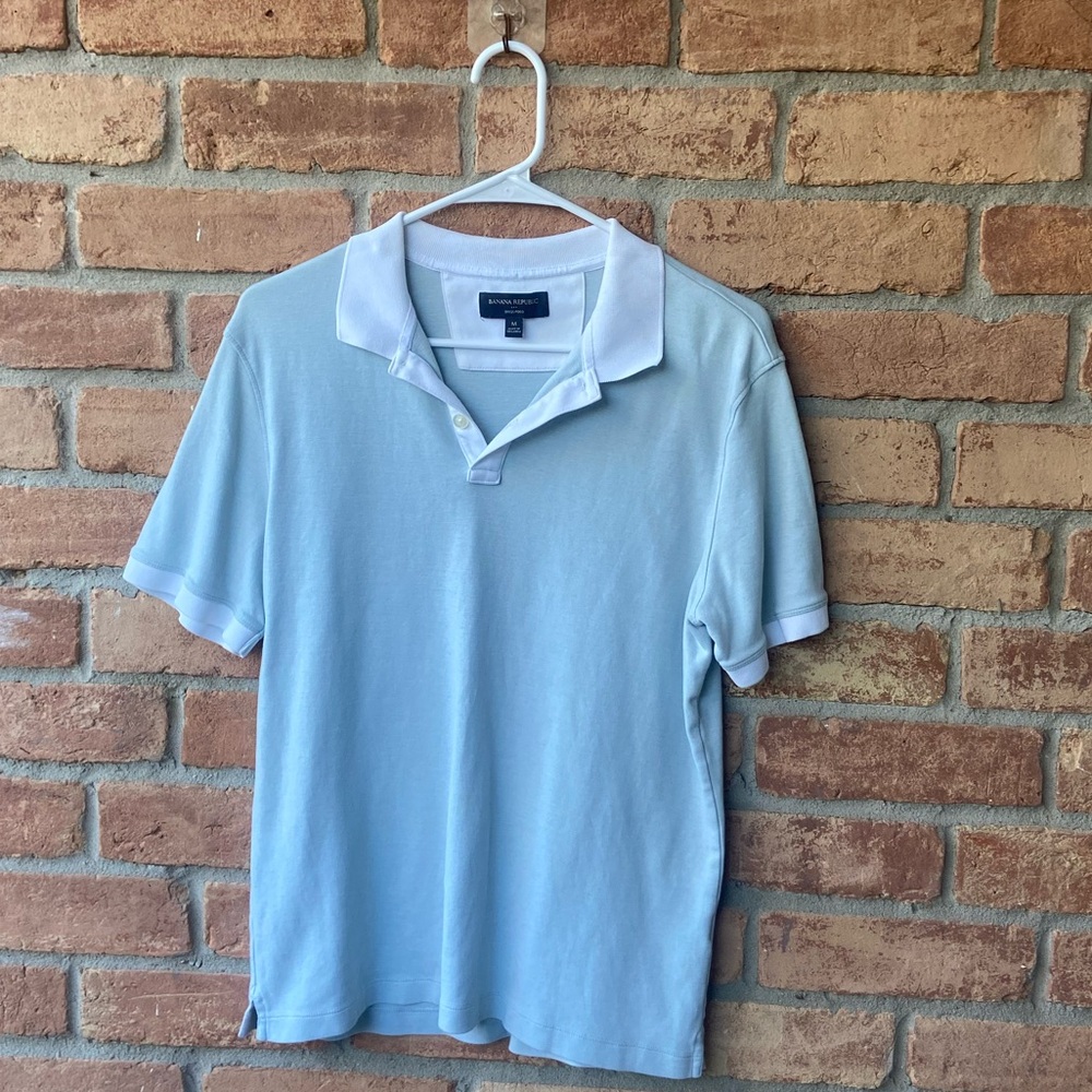 Banana Republic Factory Light Blue Polo Shirt